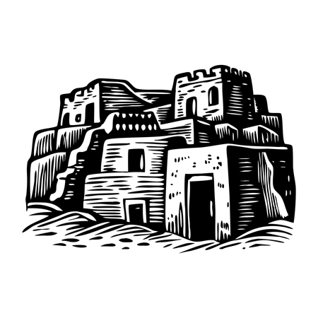 Pueblo Village  Illustration