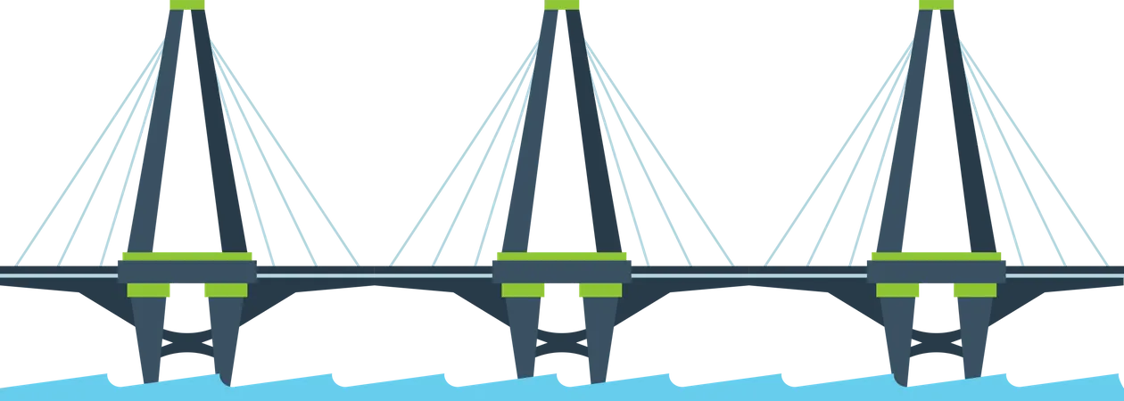 Puentes Planos Objetos Arquitectonicos Urbanos Puente Con Columna Ilustracion Ilustración