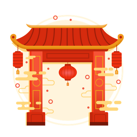 Puerta china  Ilustración