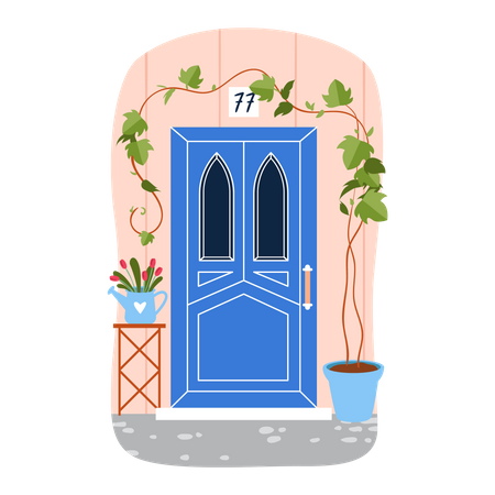 Puerta de casa  Ilustración