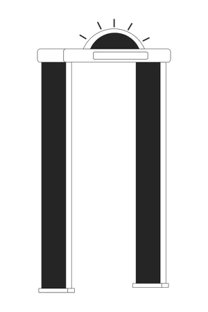 Puerta de seguridad con luz intermitente.  Ilustración