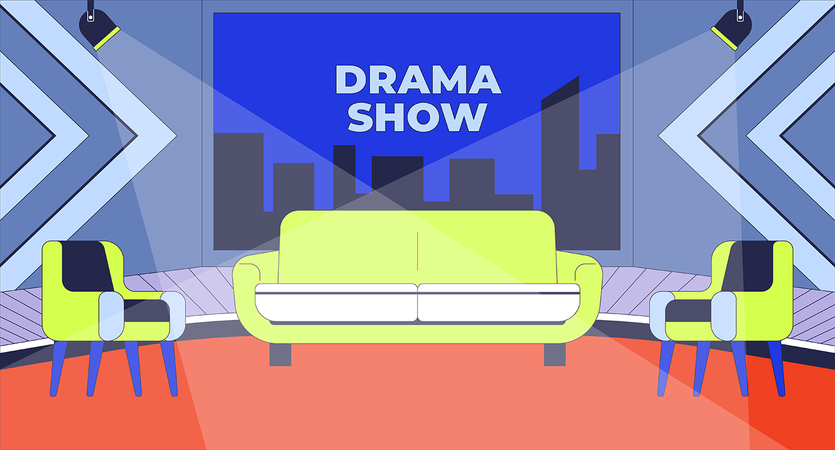 Puesta en escena de un espectáculo de teatro  Illustration