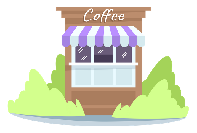 Puesto de cafe  Ilustración