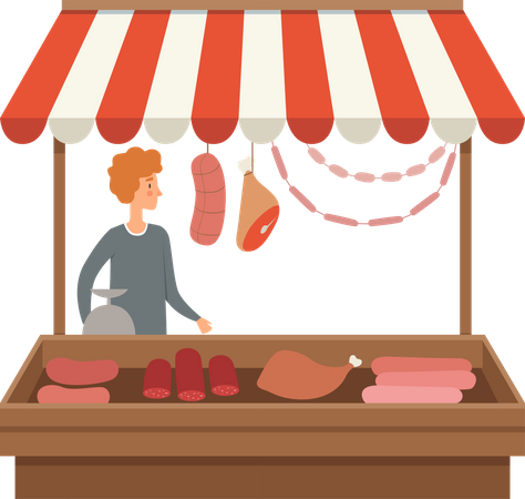 Puesto de carne  Ilustración