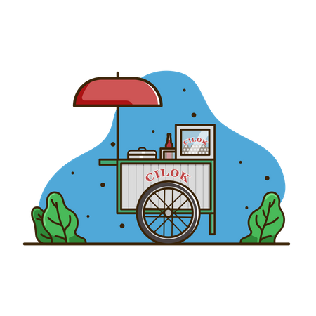 Puesto de comida rápida  Ilustración
