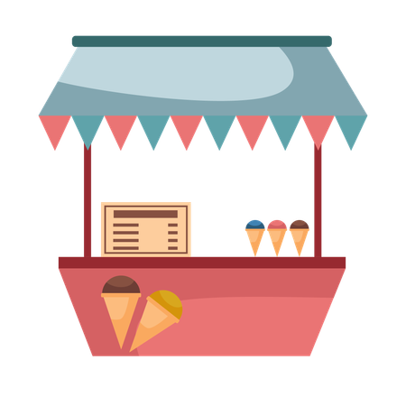 Puesto de helados  Ilustración