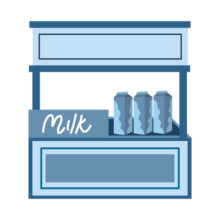 Puesto de leche  Ilustración