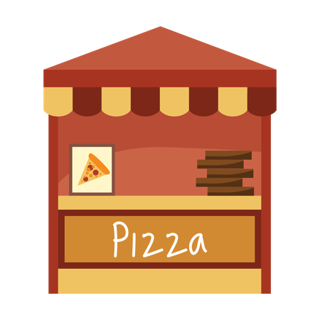 Puesto de pizza  Ilustración