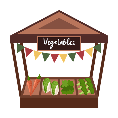 Puesto de verduras  Ilustración