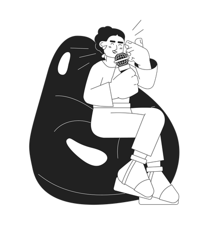 Pufe de homem afro-americano rindo  Illustration