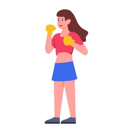 Boxeadora feminina  Ilustração