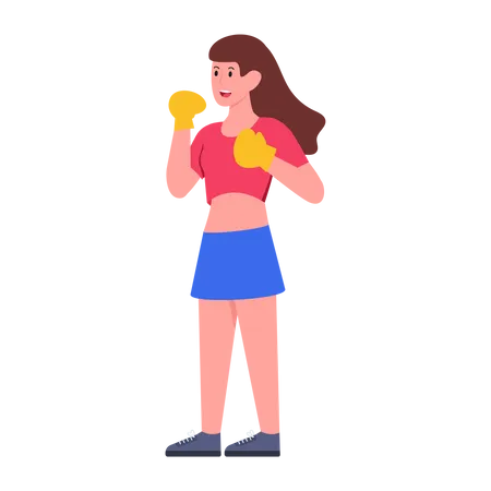 Boxeadora feminina  Ilustração