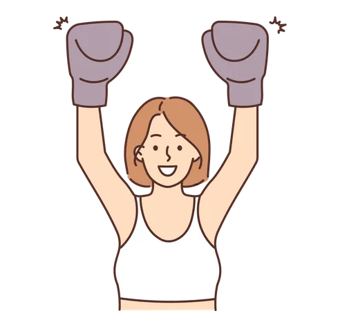 Boxeadora feminina  Ilustração