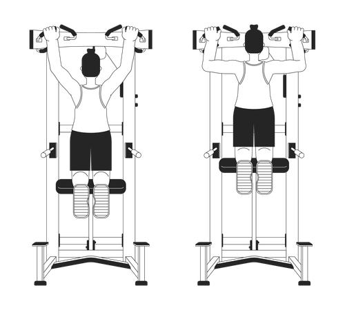 Pull up machine  Illustration