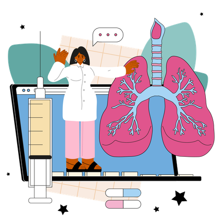 Pulmonary system examination  Illustration