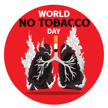 Pulmones dañados por el humo del cigarrillo  Ilustración