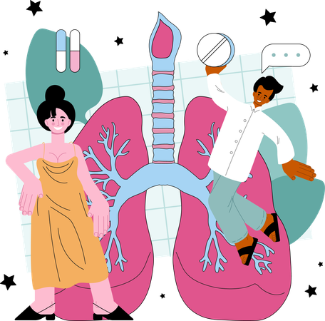 Pulmonologist treatment  Illustration