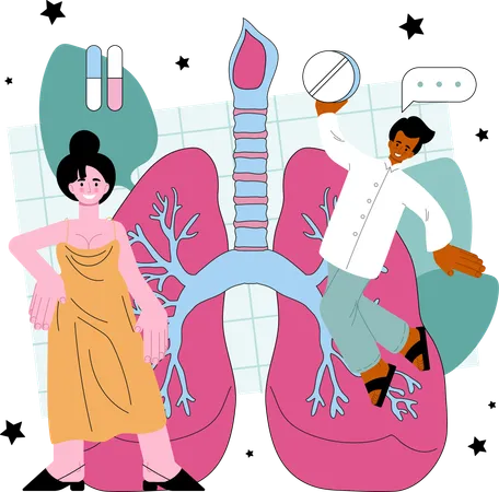 Pulmonologist treatment  Illustration