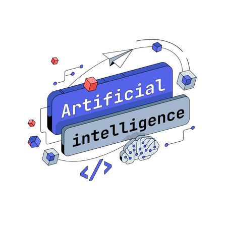 Pulsante di intelligenza artificiale  Illustration