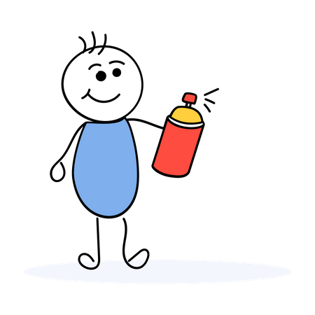 Pulverizador colorido  Ilustração