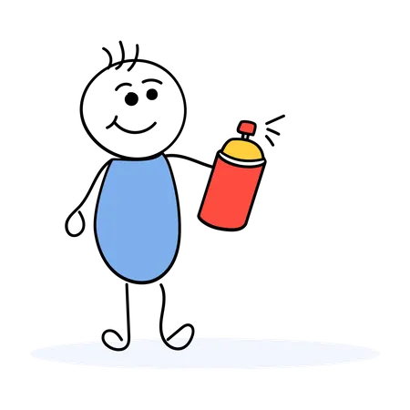 Pulverizador colorido  Ilustração