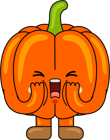 Pumpkin Mascot shouting  Illustration