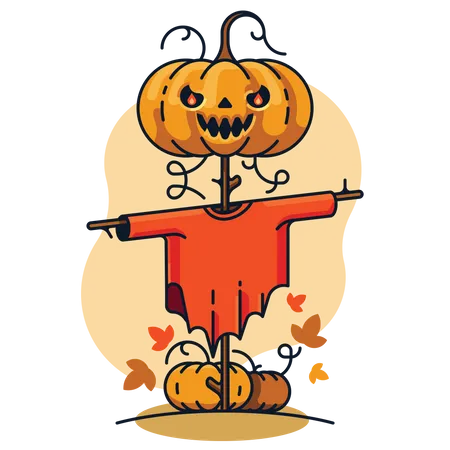 Pumpkin Scarecrow  Illustration