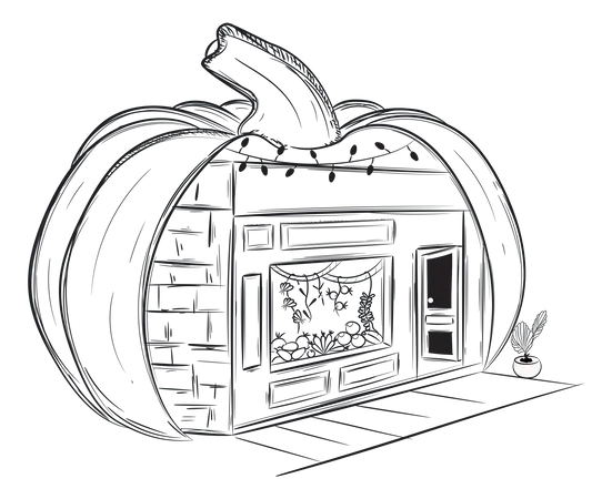 Pumpkin Shop Illustration