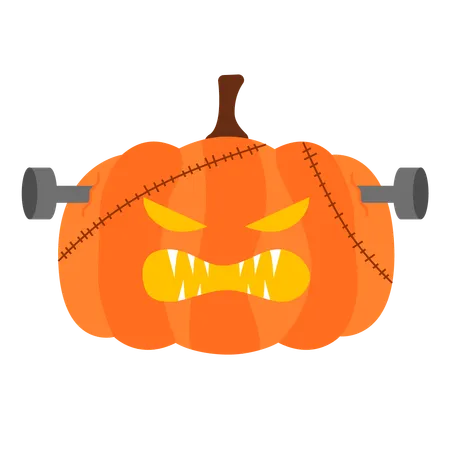 Pumpkin with iron nails  Illustration