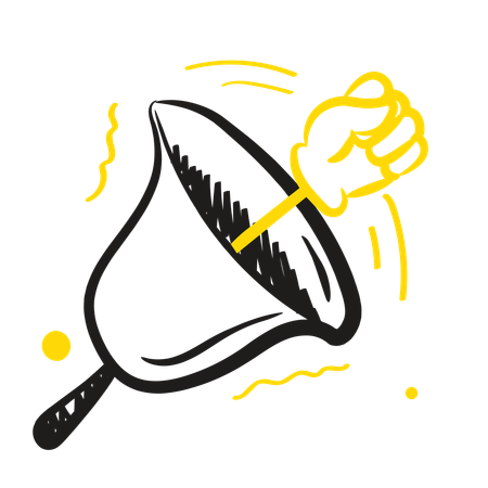 Punch out of notification bell  Illustration