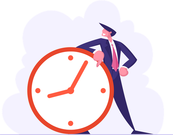 Punctual businessman  Illustration