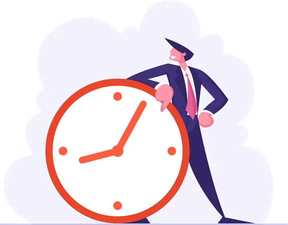 Punctual businessman  Illustration