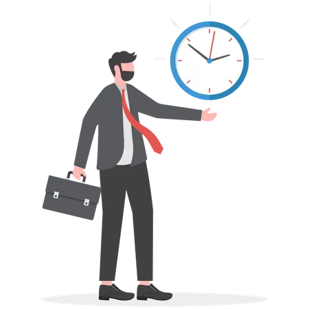 Punctuality Being On Time For Appointment Or Schedule Finish Work Within Deadline Or Timing Meeting Reminder Or Time Management Concept Illustration