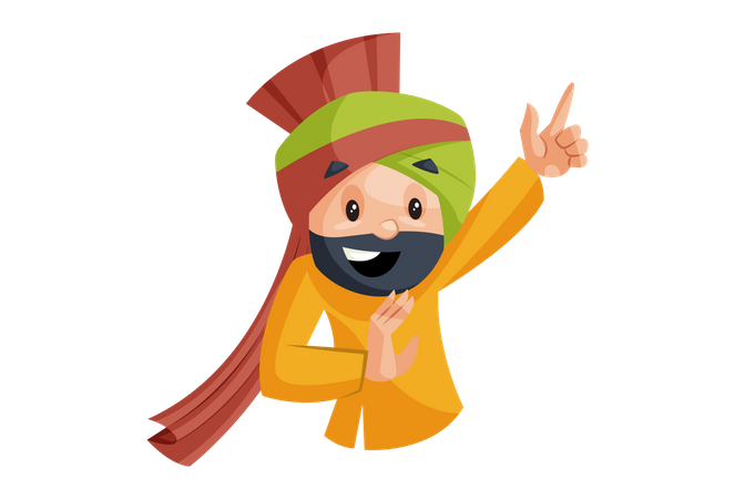 Punjabi man with smiling face  Illustration