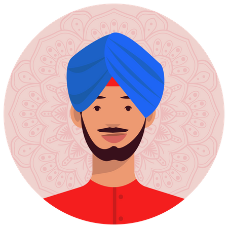 Homem punjabi  Ilustração