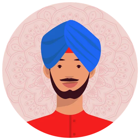 Homem punjabi  Ilustração