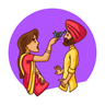 sardar couple illustration free download