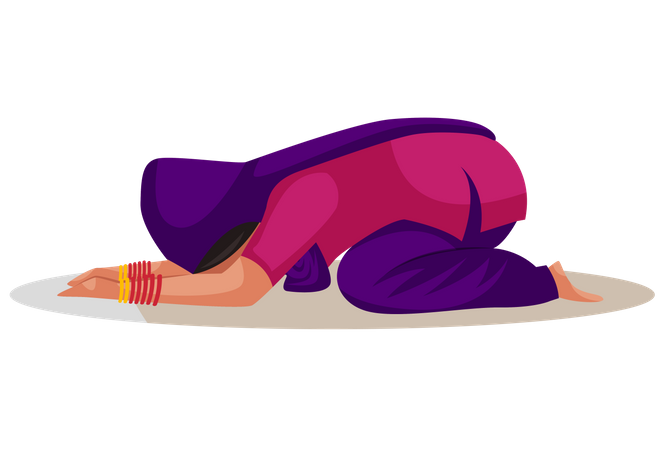 Punjabi woman doing prayer  Illustration