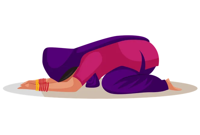 Punjabi woman doing prayer  Illustration