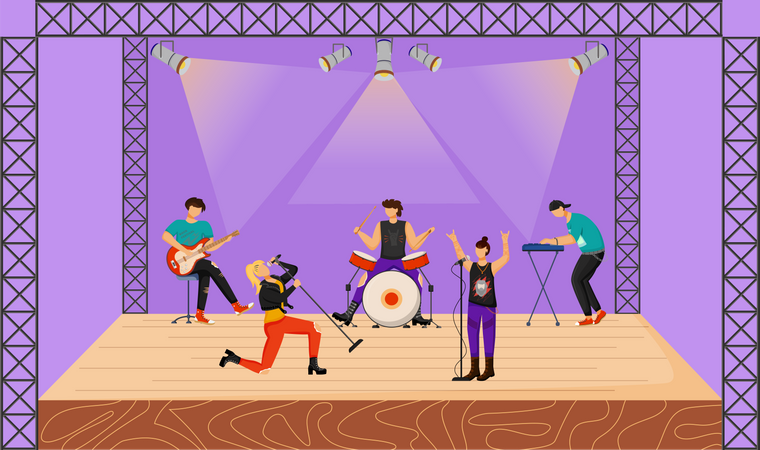 Punk rock band  Illustration