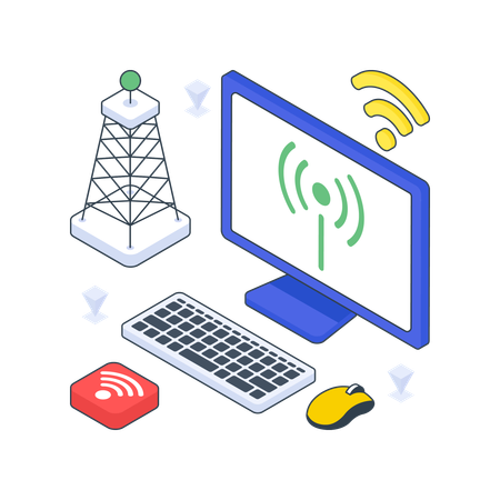 Punto de acceso wifi en la computadora  Illustration