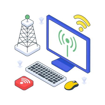 Punto de acceso wifi en la computadora  Illustration