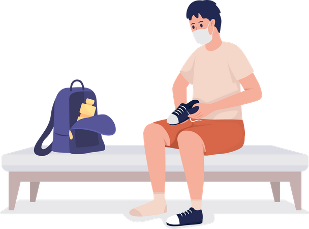Pupil preparing for gym  イラスト