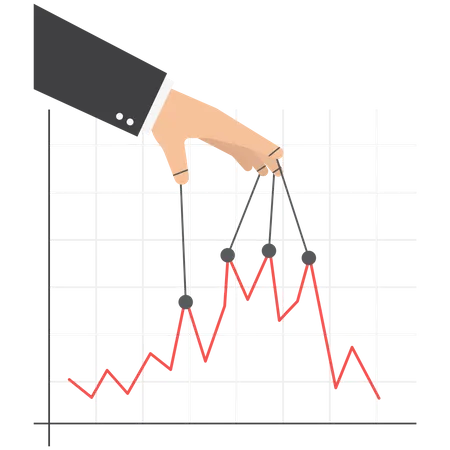 Puppet Master Controlling Graphic Chart Concept Business Symbol Vector Illustration Illustration