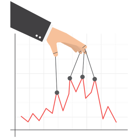 Puppet master controlling chart  Illustration