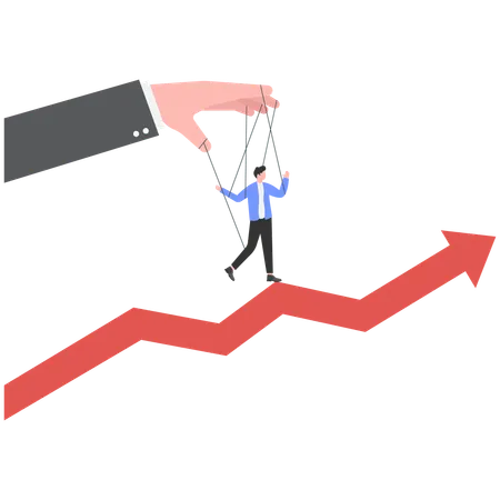 Puppet master controls businessman  Illustration