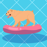 illustration dog in the pool