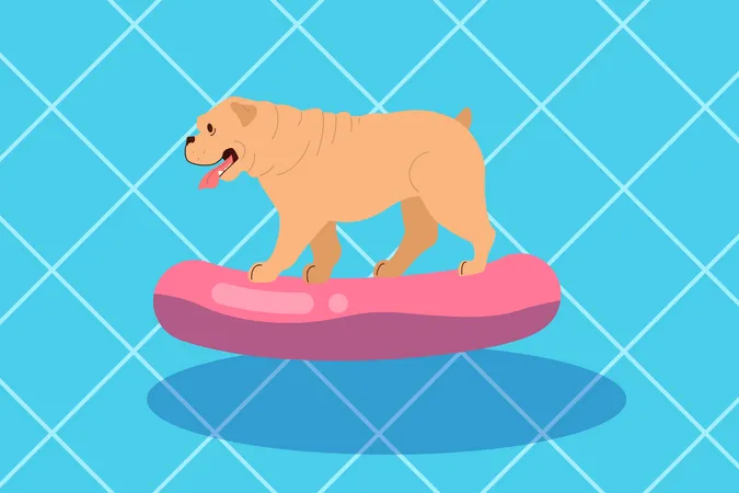 Puppy Having Fun  Illustration