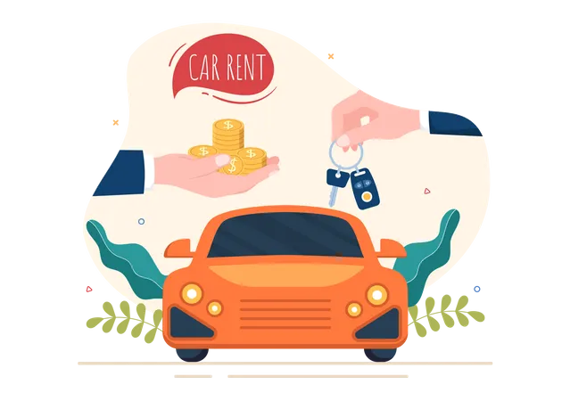 Purchase car on rent Illustration