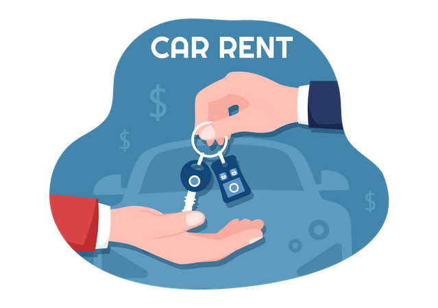 Purchase car on rent Illustration